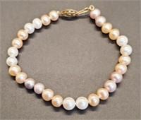 (LK) Dyed Cultured Pearl Bracelet (7" long)