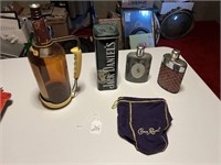 Vintage Seagram's Bottle, Flasks, Tin, CR Bag