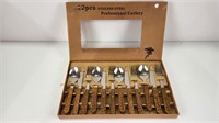 12Pc Wooden Handle Brands Cutlery Set