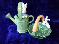Two Bunnie Figurines: Beatrix Potter and Omnibus