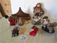 7- LIZZIE HIGH COLLECTOR DOLLS, WOOD CANDLE BOX