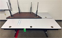 2 Computer Tables & Trapezoid Table