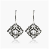 4.00CT WHITE SAPPHIRE 1.00CT DIAMOND EARRINGS