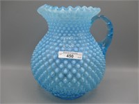 Fenton blue opal Hobnail water pitcher