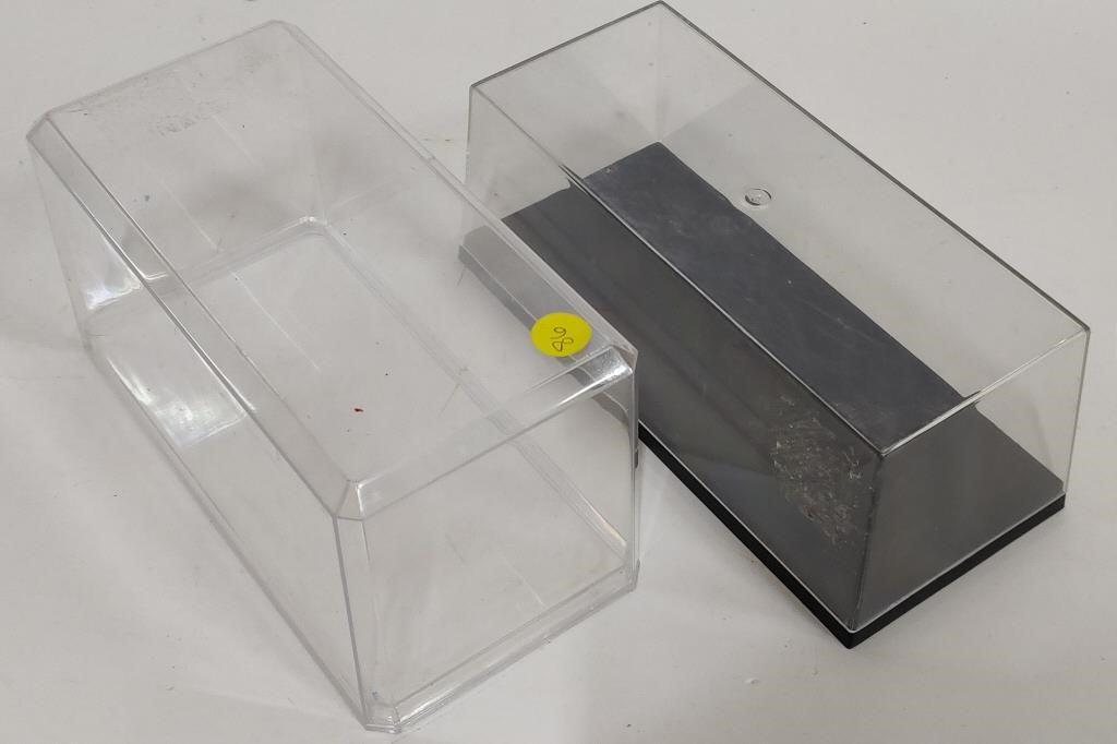 2 Clear Plastic Display Cases