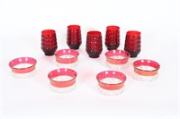Vintage Anchor Hocking Ruby Red Bubble Glasses