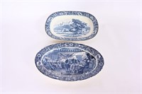 Vintage Blue & White Porcelain Platters