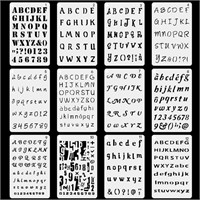 12 Pcs Letter and Number Stencils Alphabet Stencil