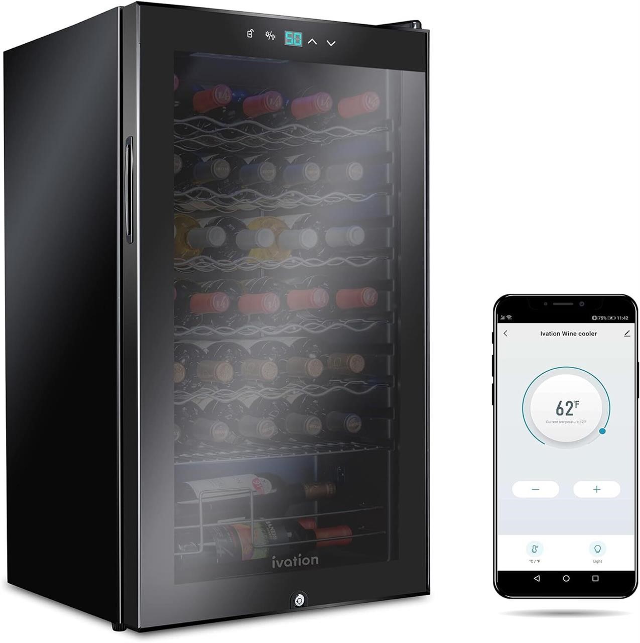 Ivation 34 Bottle Compressor Wine Cooler