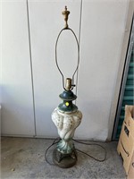 Ceramic Vintage Table Lamp, Brass Base