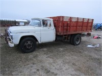 58 Ford Single Axle Truck, V8, 4/2 Sp. 13ft. Box