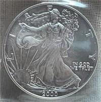 2000 UNC Silver American Eagle Dollar Coin, 1oz