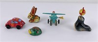 Group of Wind Up Tin Toys
