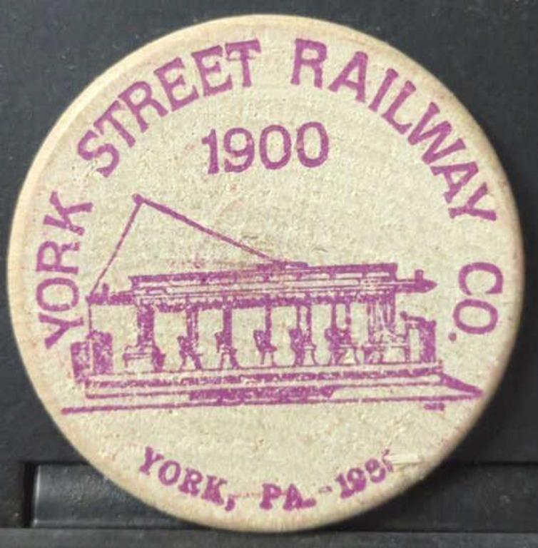 1900 York Street, railway company wooden Nickel