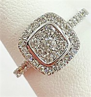 .50 Ct Diamond Cluster Band Ring 10 Kt