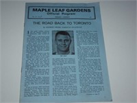 1969 Toronto Maple Leafs Hockey Program vs