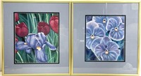 2 Patrick Sullivan Signed Floral Art Prints