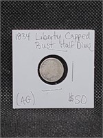 1834 Liberty Capped Bust Half Dime