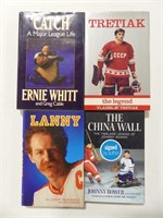 4 AUTOGRAPHED HOCKEY & BASEBALL BIOGRAPHIES