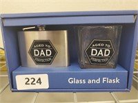 Dad perfection glass and flask