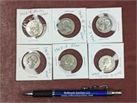 (2) 1952 & (4) 1953 Silver Quarters