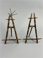 Early Primitive Wooden Picture Easels.