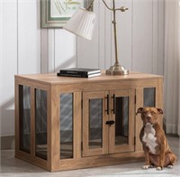 Wooden Dog Crate Kennel with Double Doors - UNUSED