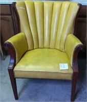 Gold Leather Library Chair