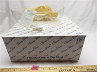 Princess House Crystal Chip Dip Bowl LIke new +Box