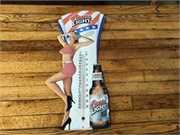 COORS LITE METAL SIGN  WITH THERMOMETER