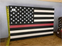 16x24 Wooden American Flag Art (Firefighters/EMS)