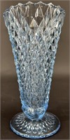 Indiana Blue Azure Diamond Point Vase