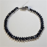 $1000 Silver Sapphire 19.04g 7.5"(14ct) Bracelet