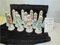 12 Days of Christmas Bisque Porcelain Bell Set