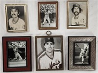 Lot (6) Black and White Mets Baseball Pictures