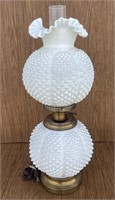 Vintage Fenton White Hobnail Lamp
