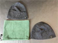 Two Smartwool Beanies and Fleece Neck Warmer