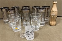 Silver Rimmed Glasses, Cups, etc.