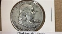 1958 Eisenhower half dollar silver coin