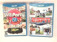 (2) WII U Games ESPN Sports & WII Party