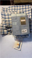 2 sets of blue plaid curtains