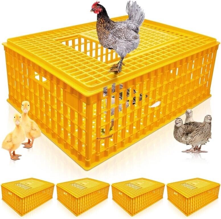 4 Pcs Poultry Carrier Crates 29.5 x 21.7 x 11.6
