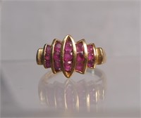 Gold & Ruby Art Deco Style Ring