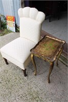 Gold Guilded Table & Shell Back Chair