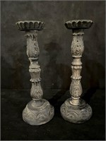 Two (2) VIntage Style 15" Candle Holders