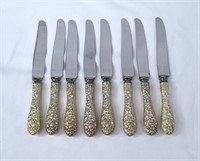 8 1892 STIEFF ROSE Sterling Silver Knives