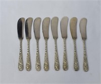 8  1892 STIEFF ROSE Sterling Silver Butter Servers