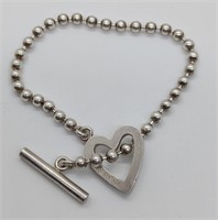 Gucci, Sterling Silver Heart Bracelet