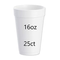 25ct DART Foam 16oz White Drink Cups