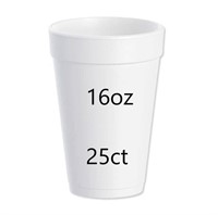 25ct DART Foam 16oz White Drink Cups